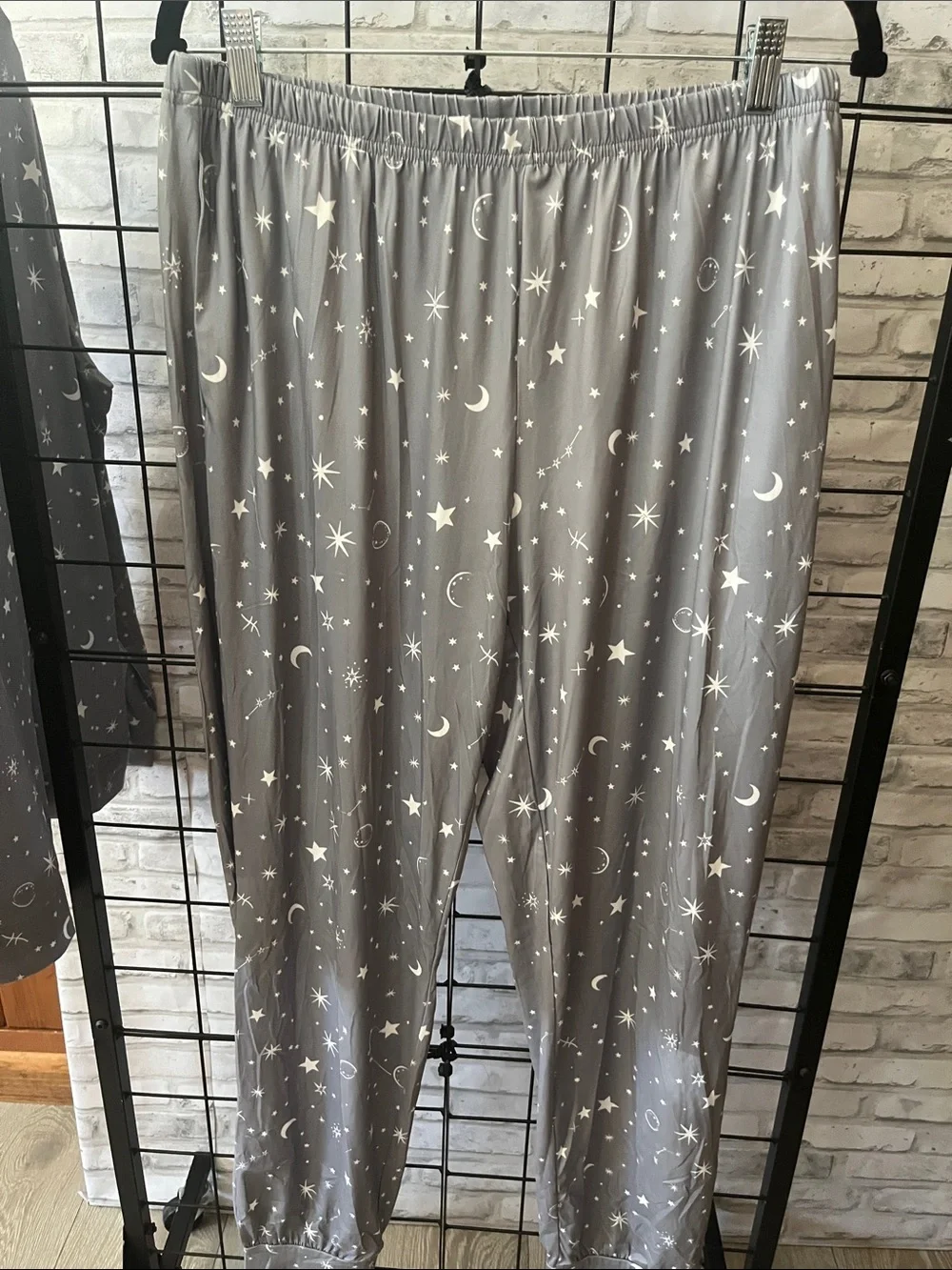 Ekouaer Gray Star & Moon Pajama Set poly spandex long sleeve /pants new